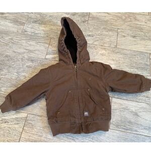 Berne Hooded Canvas Work Jacket 2T Brown BHJ52TBB Insulated Duck Coat Quilted
